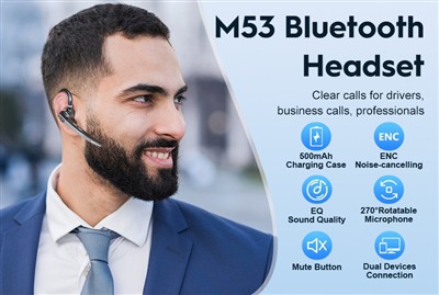 New Bee New Model Headset: M53, En fantastisk Bluetooth-øretelefon til at kør...